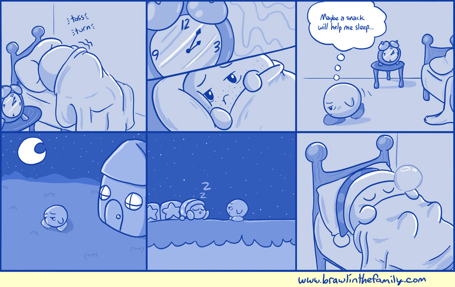 He has to do this because the common way of handling insomnia would just turn him into a giant glass of warm milk.