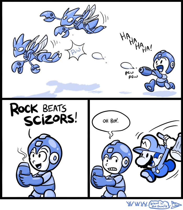 Quick, Mega Man! Switch to Cut Man's power!